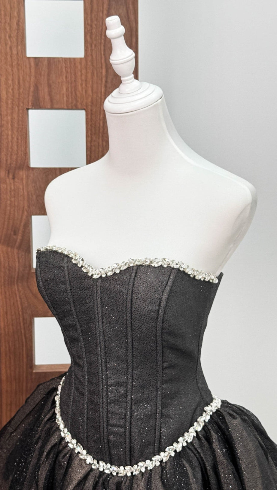 DEBBY TUBE TOP FISHBONE MESH TULLE TUTU MINI DRESS IN BLACK