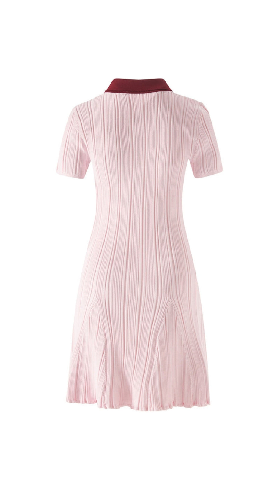 CHRISTINE PINK CONTRAST COLLAR KNIT MINI DRESS