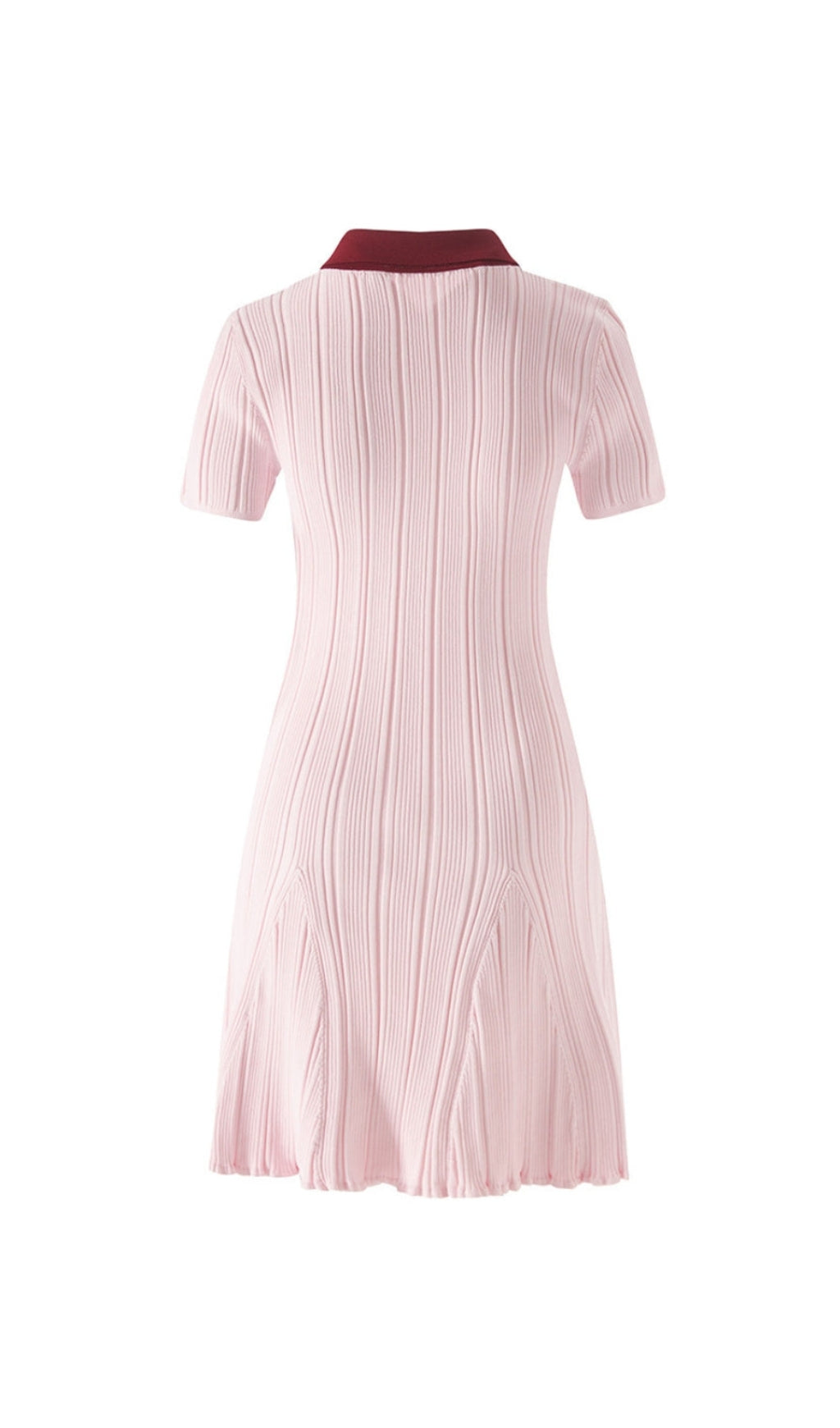 AIIZIE CHRISTINE PINK CONTRAST COLLAR KNIT MINI DRESS - product image