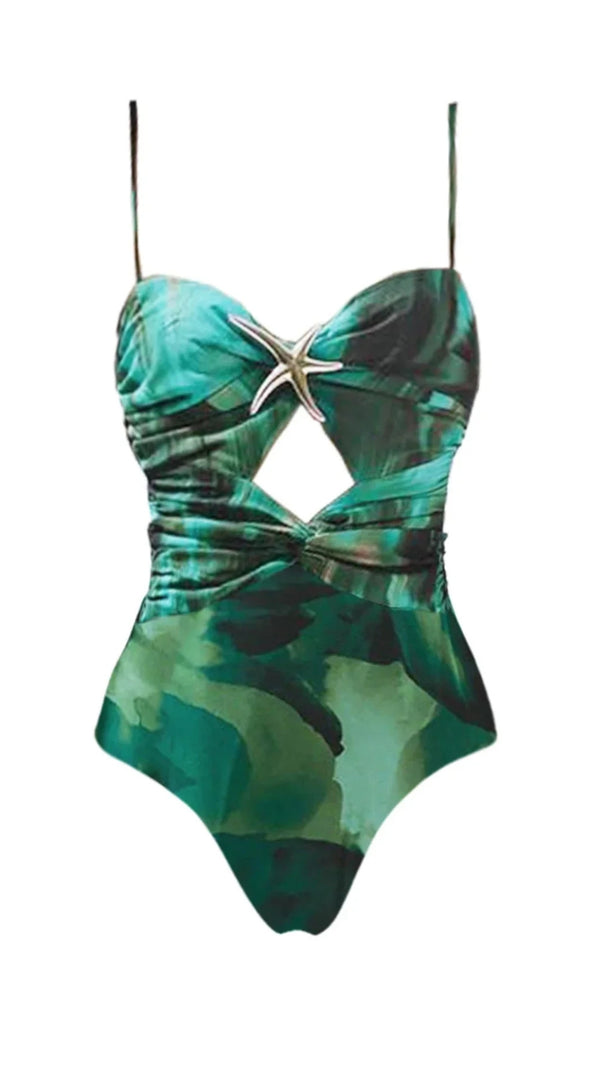 AIIZIE INK PATTERN PRINT SWIMSUIT FOR WOMEN - product image