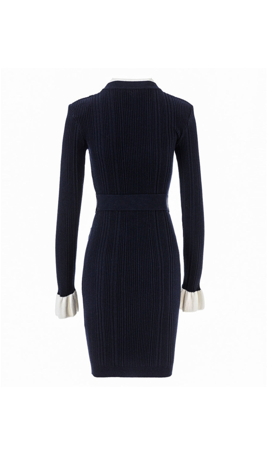 AIIZIE CLEMENTINE NAVY VISCOSE KNIT MINI DRESS - product image