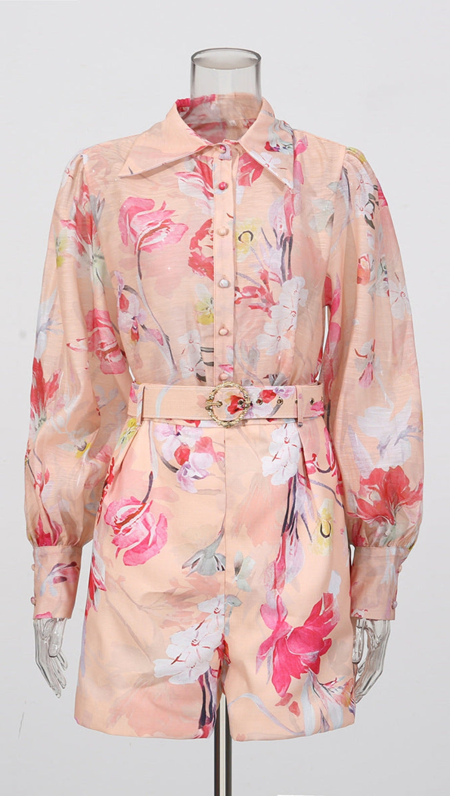 SET CAMICIA E SHORTS CON STAMPA FLOREALE JENNY ARANCIONE