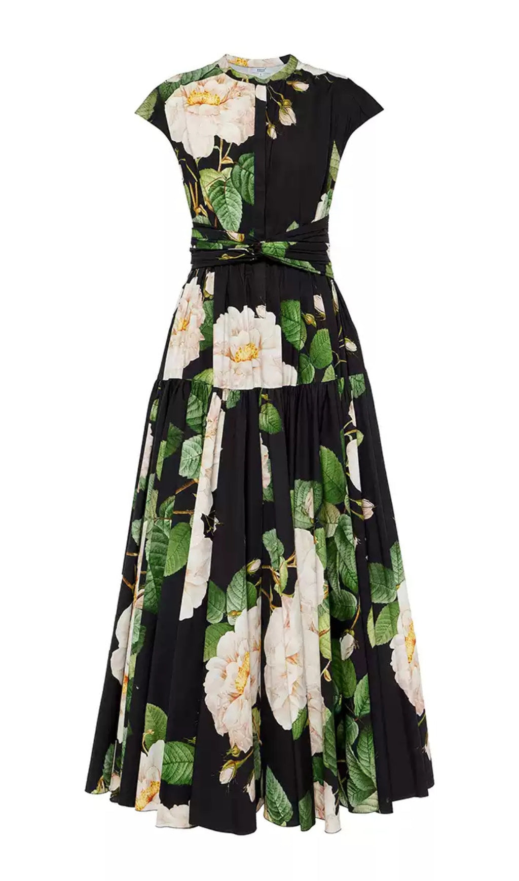 BLACK WATERCOLOR FLORAL CHIFFON SLEEVELESS  MAXI DRESS
