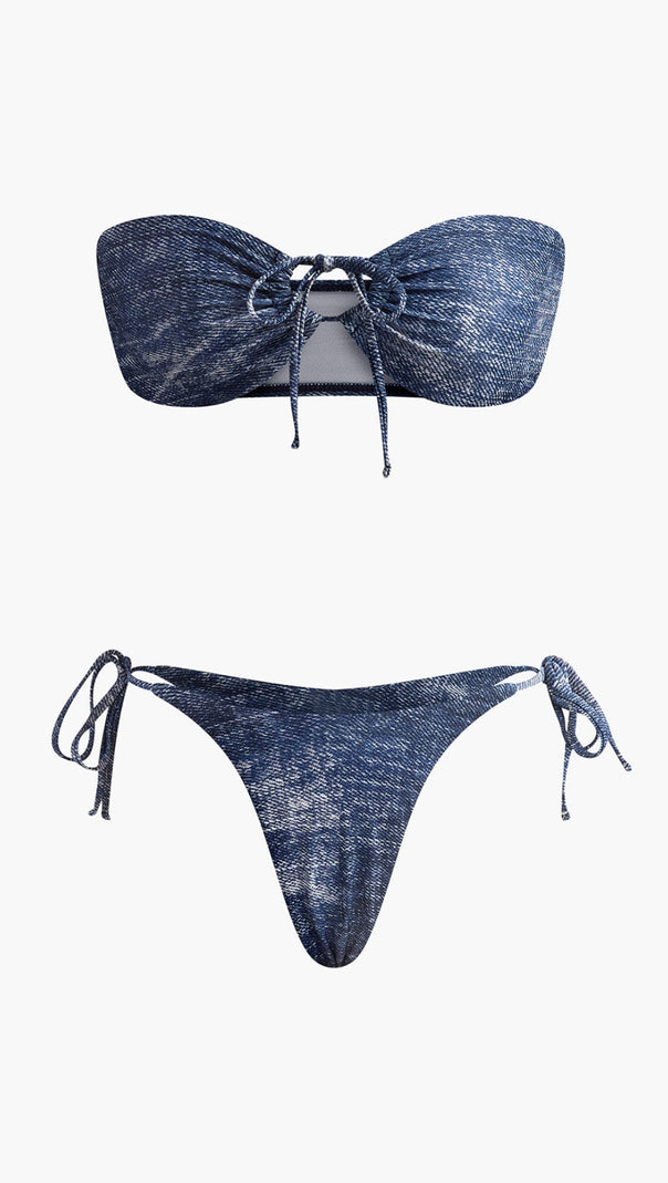 AIIZIE VINTAGE STRAPLESS BIKINI SET - product image
