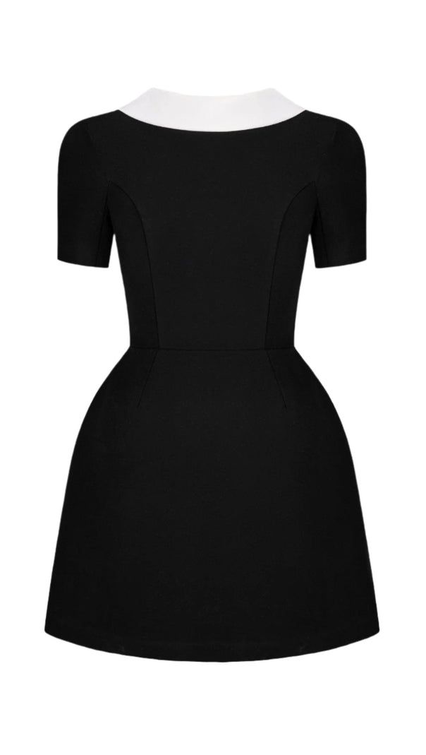 AIIZIE COWL NECK BACKLESS MINI DRESS IN BLACK - product image