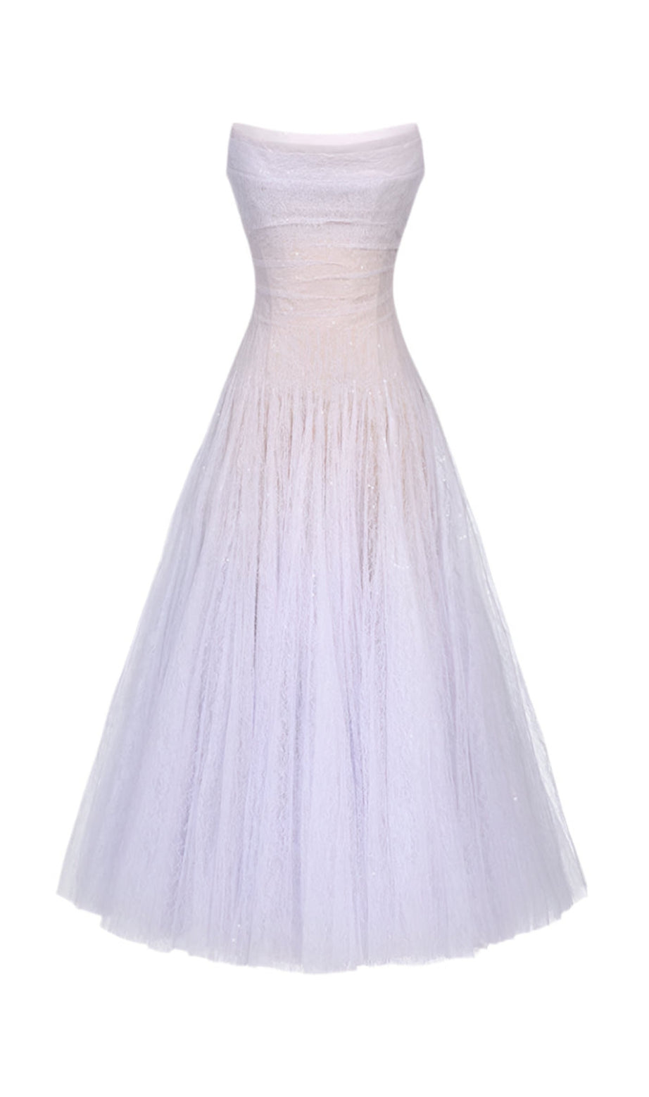 VIOLET DRAPED LACE MIDI DRESS