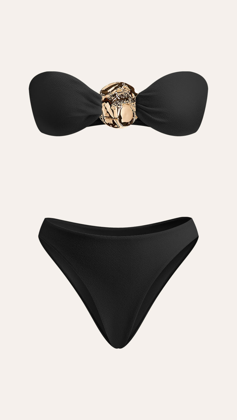 GOLD BIKINI SET AND STYLISH PAREO