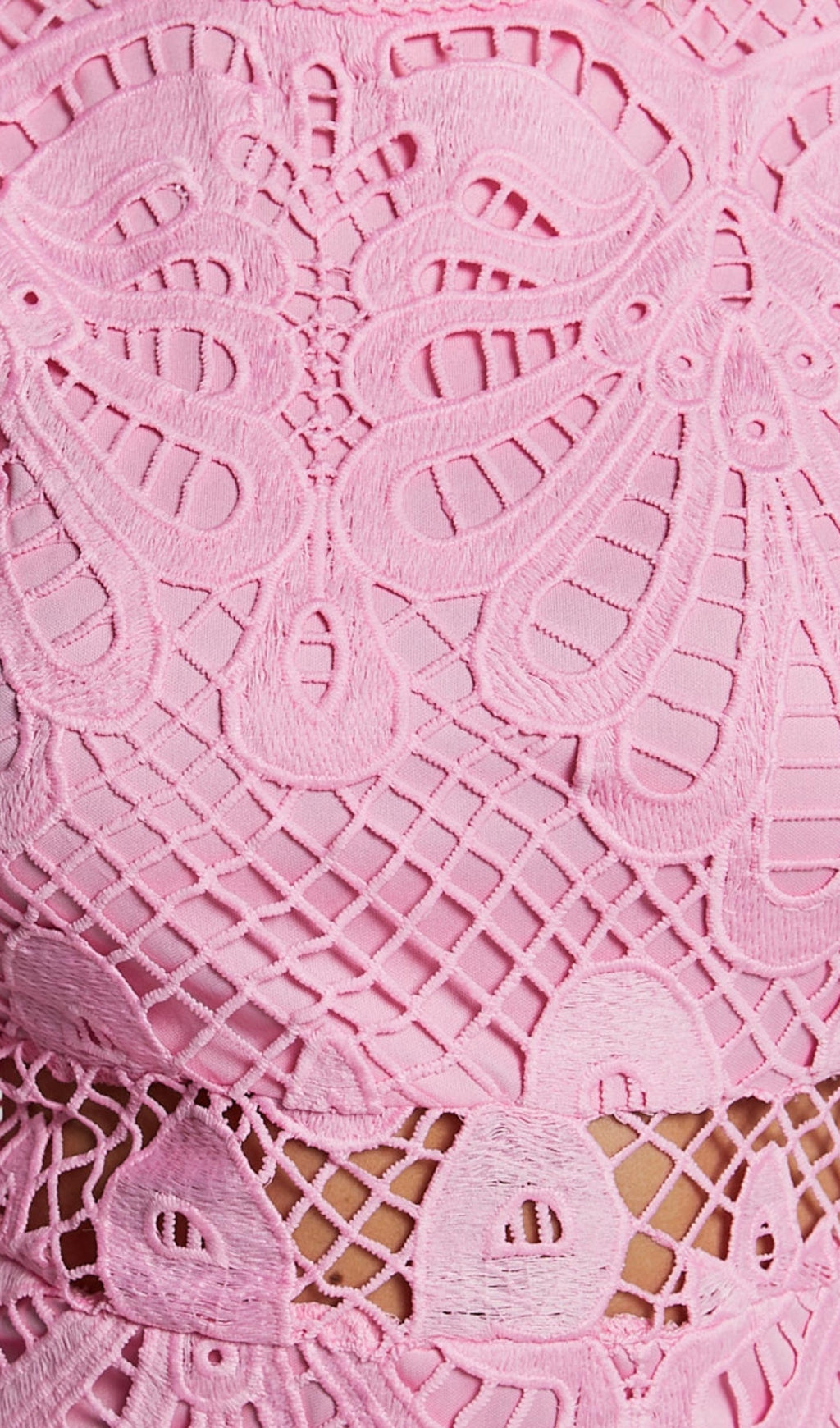 AIIZIE LONG PUFF SLEEVE LACE MINI DRESS IN PINK - product image