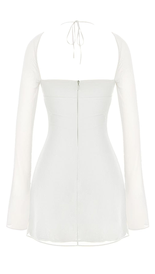 AIIZIE APRICOT CRYSTAL SATIN LACE CUTOUT MIDI DRESS - product image