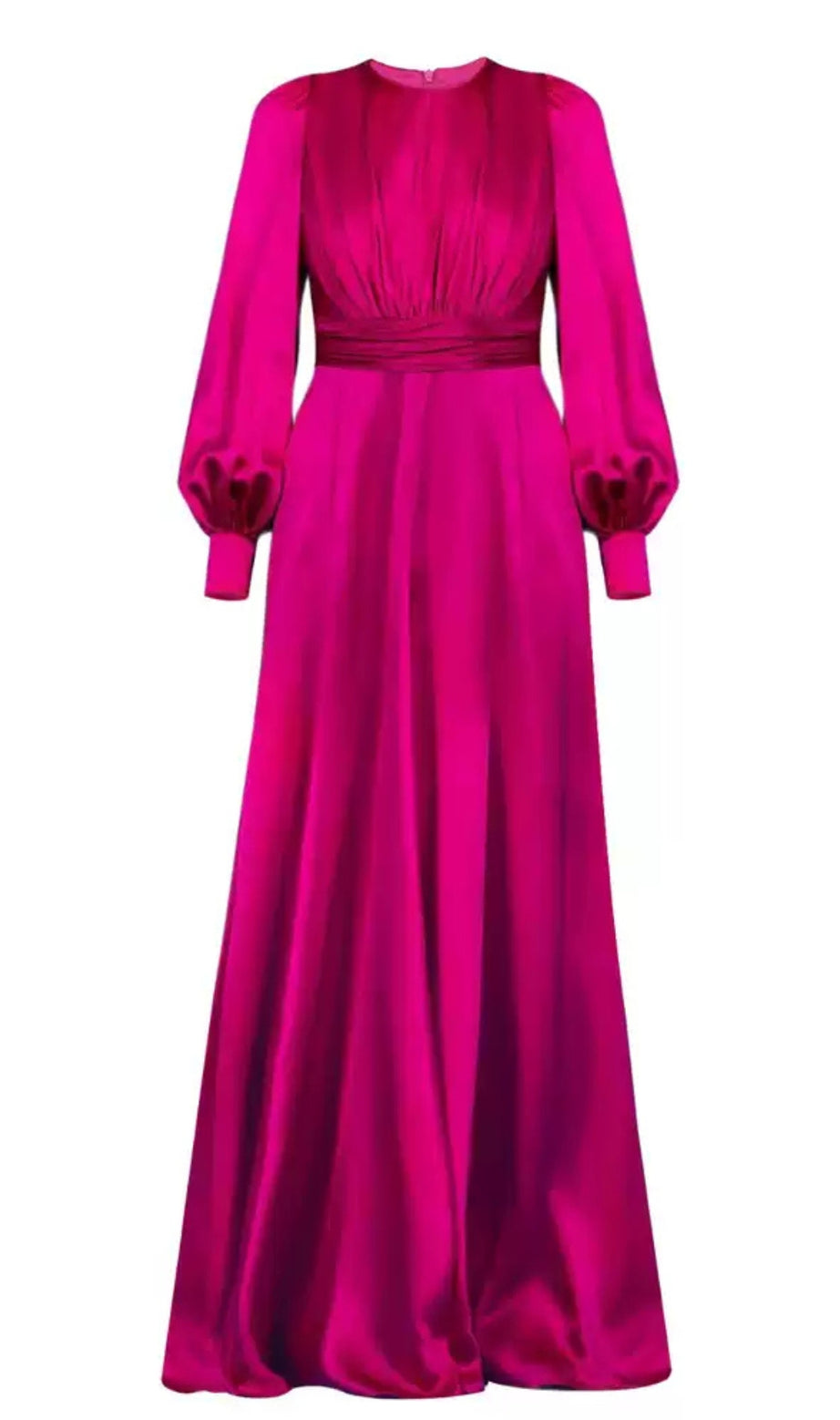 Rose Red Satin Maxi Dress: Slim - Fit, Luxury Evening Gown for Grace