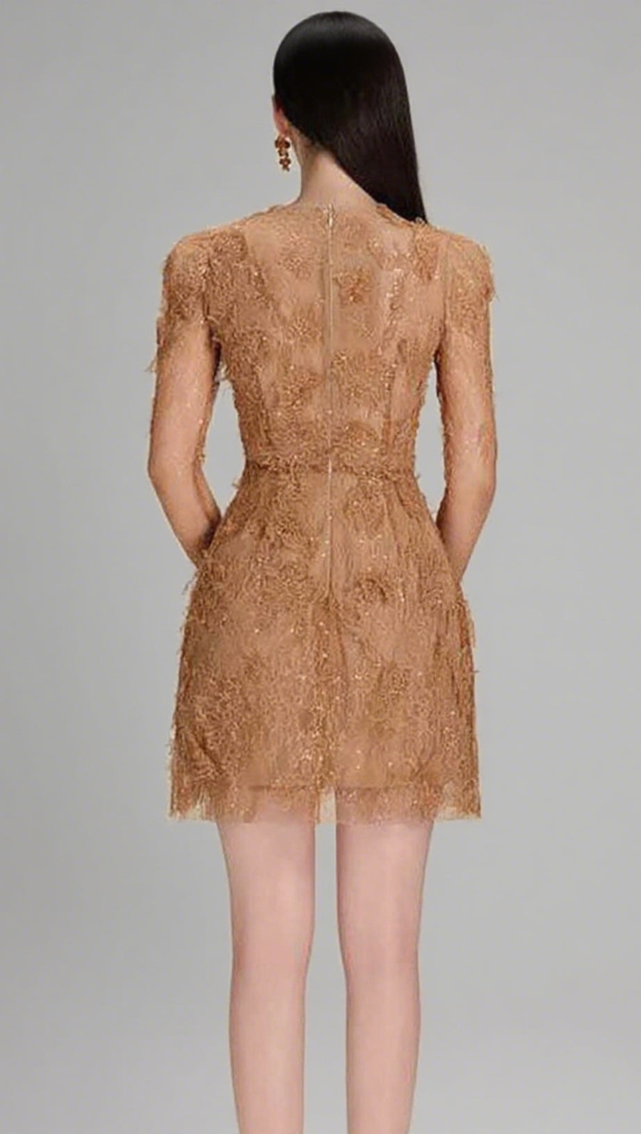 FLORAL AND RAMAGE EMBROIDERY MIDI DRESS