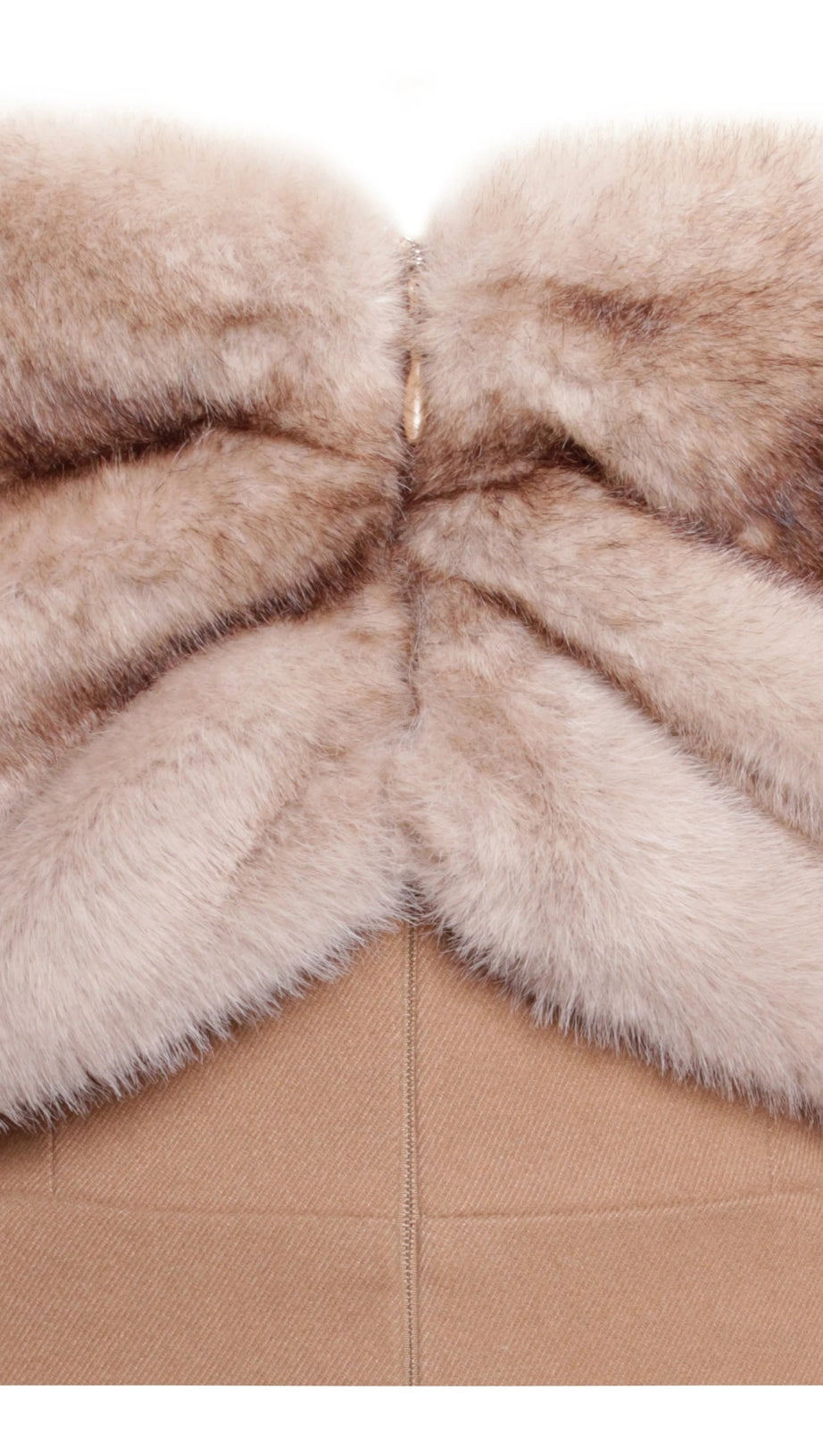 TURMERIC OFF SHOULDER FUR TRIM MINI DRESS