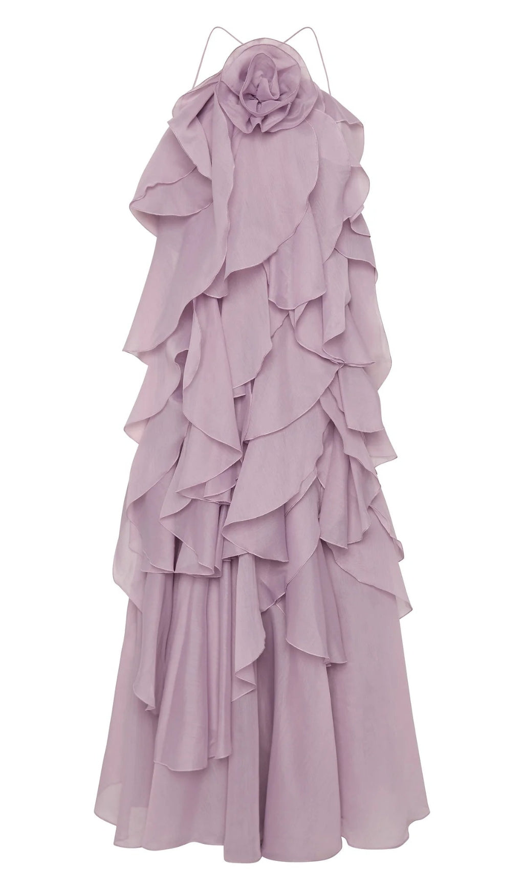OFF-SHOULDER RUFFLE LAYERED MAXI DRESS IN PURPLE