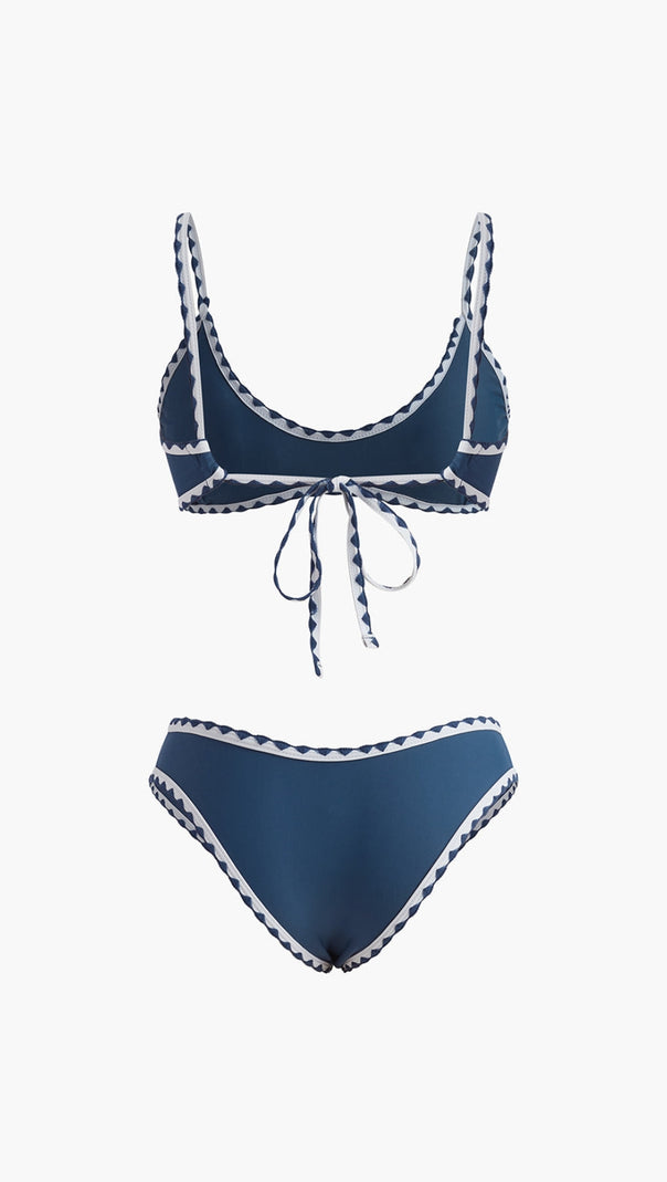 AIIZIE CONTRAST CUT KNOTTED BIKINI SET - product image