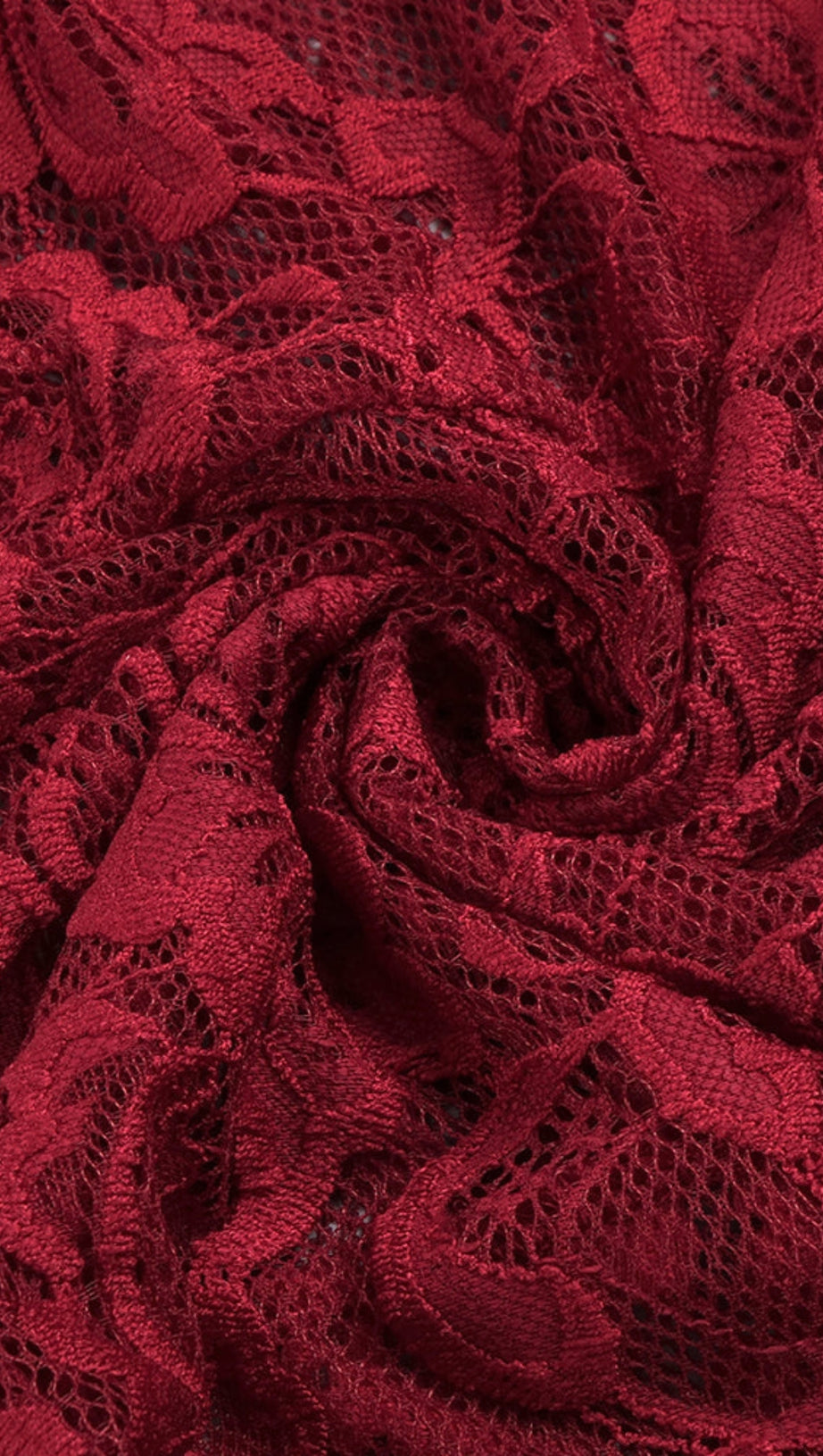 EARTHA HALTER FLORAL LACE MAXI DRESS IN BURGUNDY