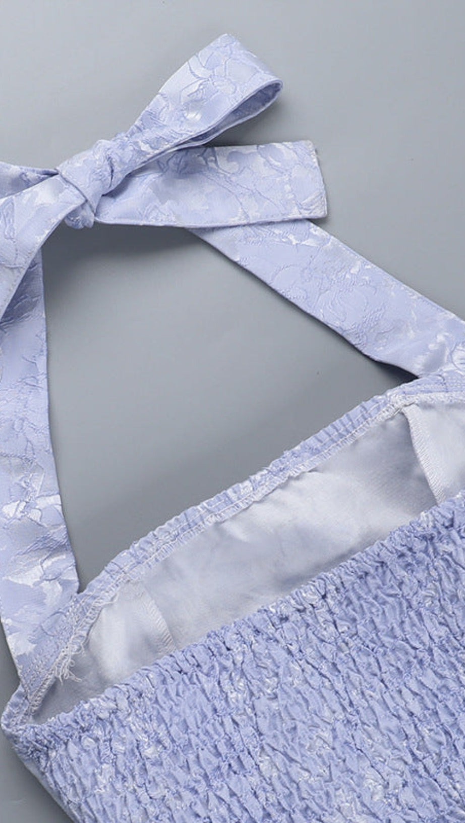 DEBORAH HALTERNECK FLORAL FLARE MINI DRESS IN BLUE