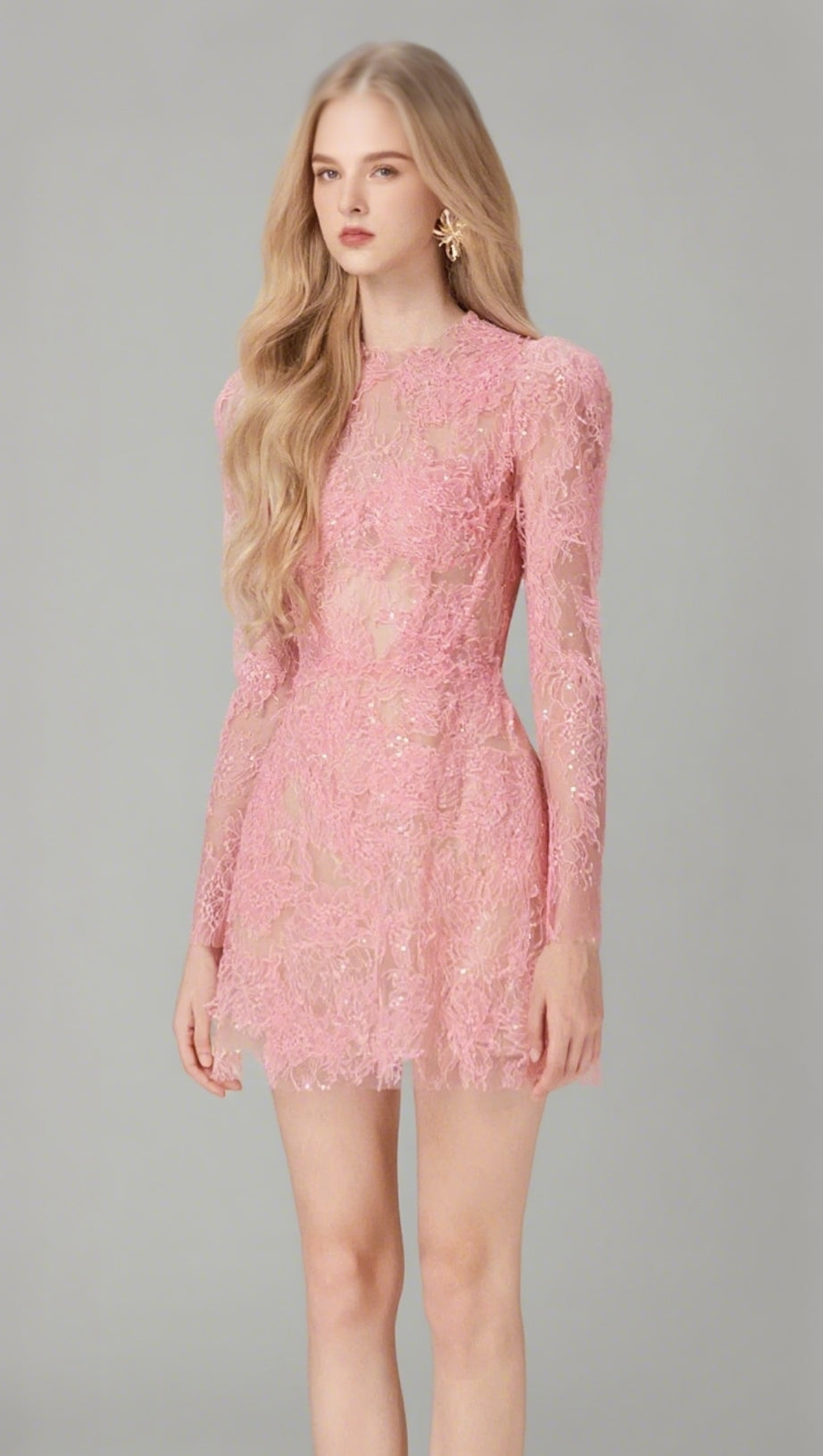 FLORAL AND RAMAGE EMBROIDERY MIDI DRESS