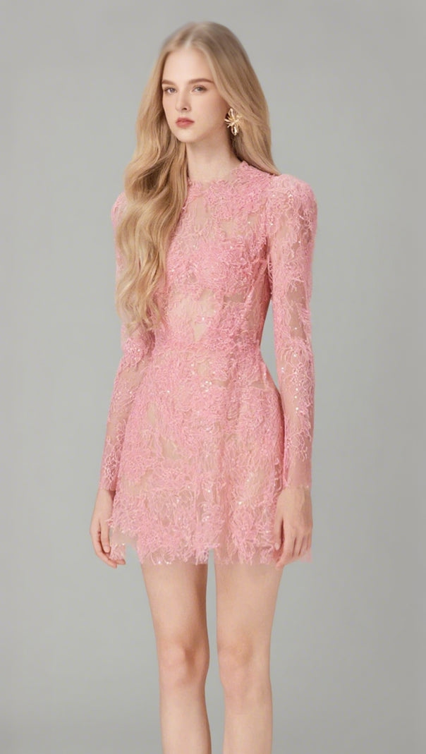 AIIZIE FLORAL AND RAMAGE EMBROIDERY MIDI DRESS - product image