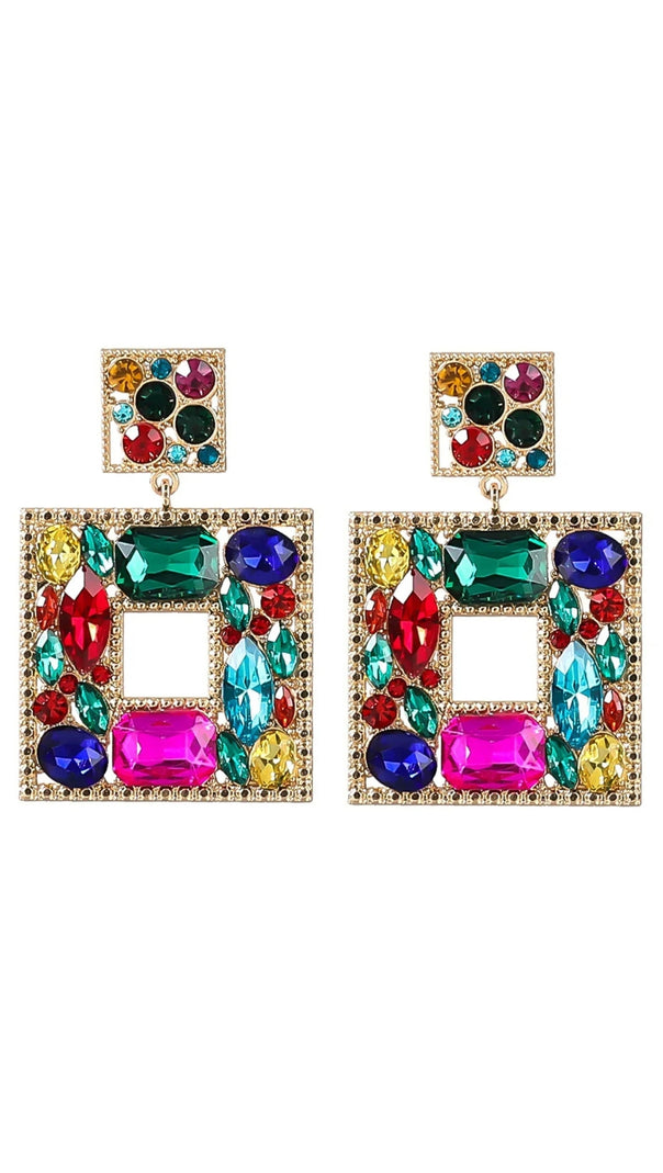 AIIZIE ANNELISE SQUARE CRYSTAL DIAMOND EARRINGS - product image