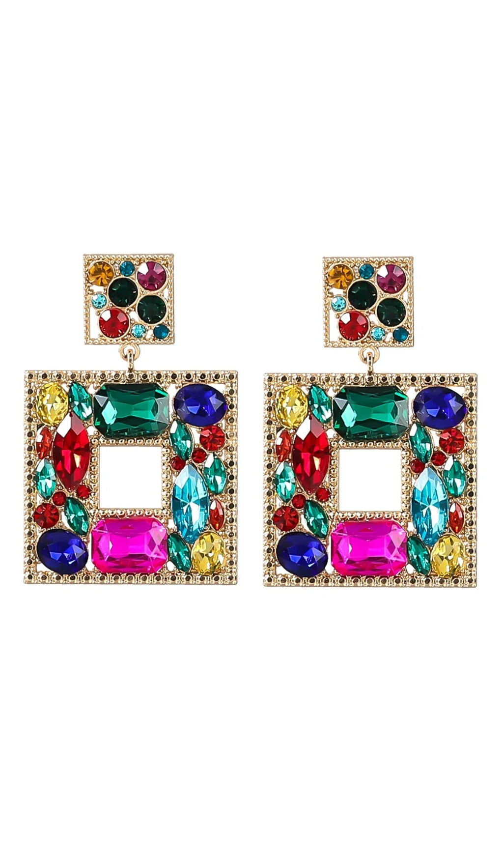 ORECCHINI ANNELISE SQUARE CON CRISTALLO E DIAMANTI