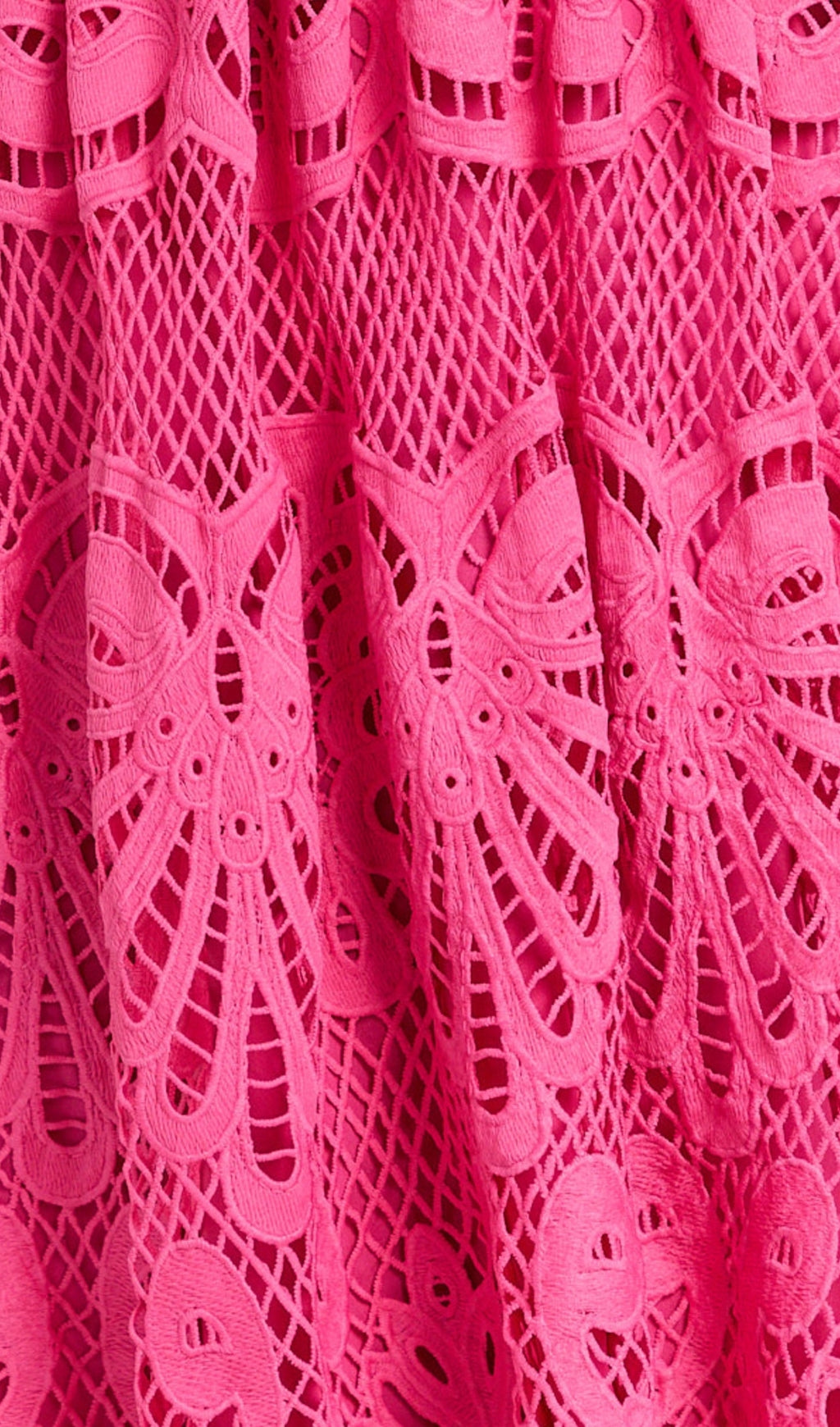AIIZIE V NECK CUT OUT LACE MIDI DRESS IN PINK - product image