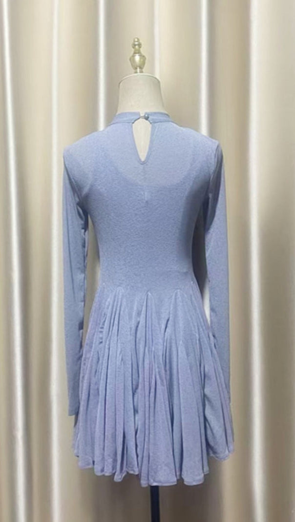 AIIZIE LONG SLEEVE MINI DRESS IN GREY - product image