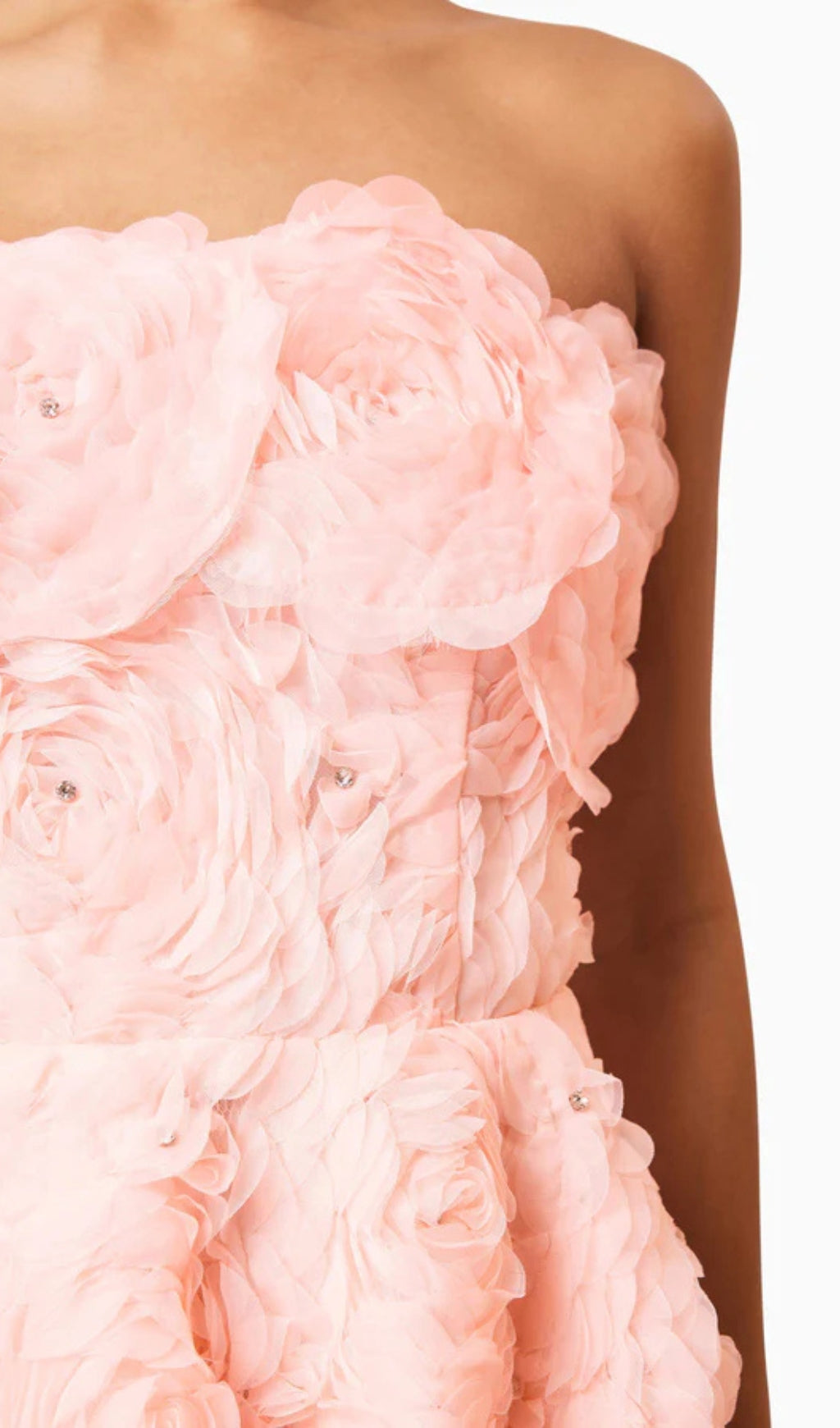 AIIZIE FLOWER RHINESTONE STRAPLESS MINI DRESS IN PINK - product image