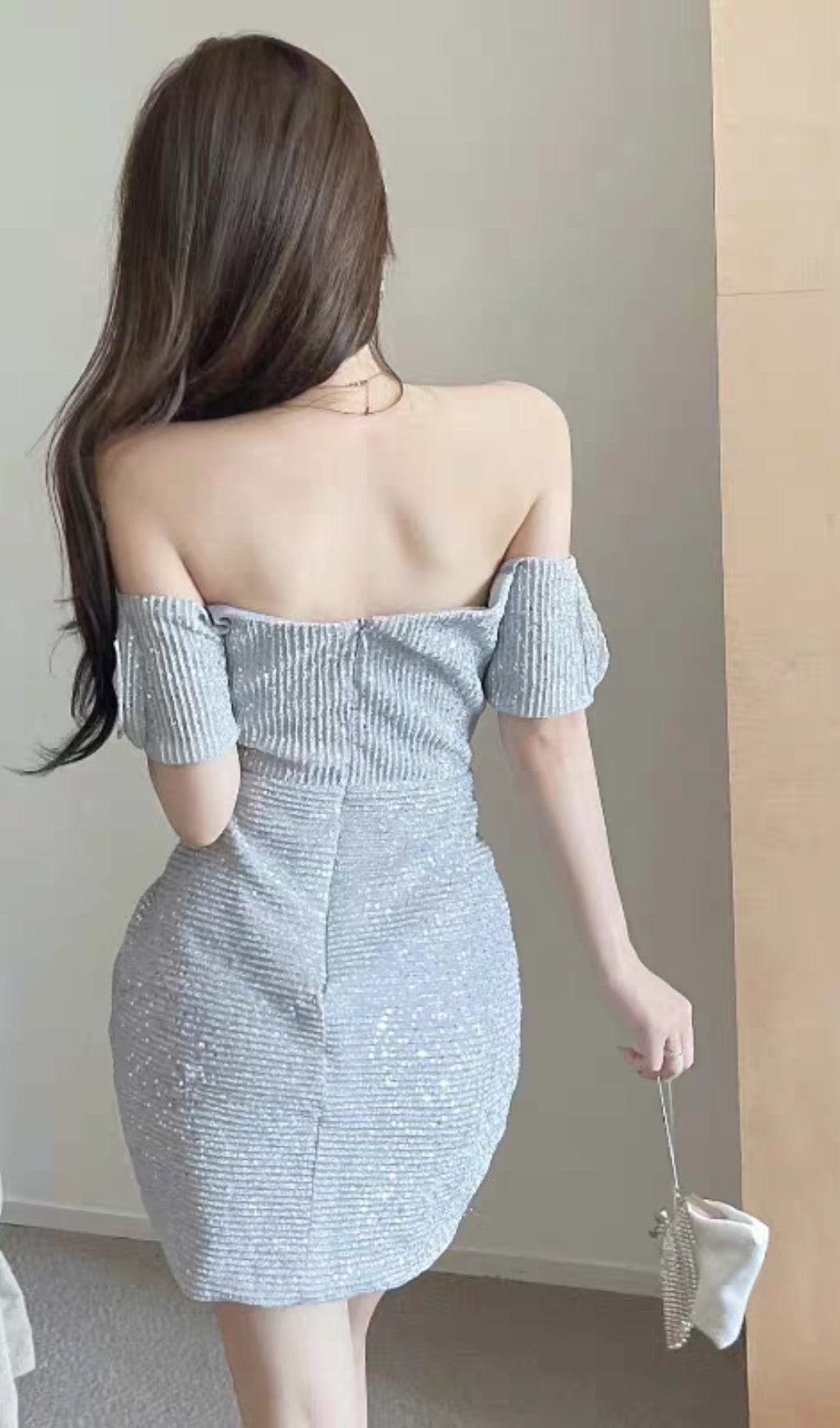 AIIZIE SPARKLING ONE-SHOULDER STRAPLESS MINI DRESS - product image