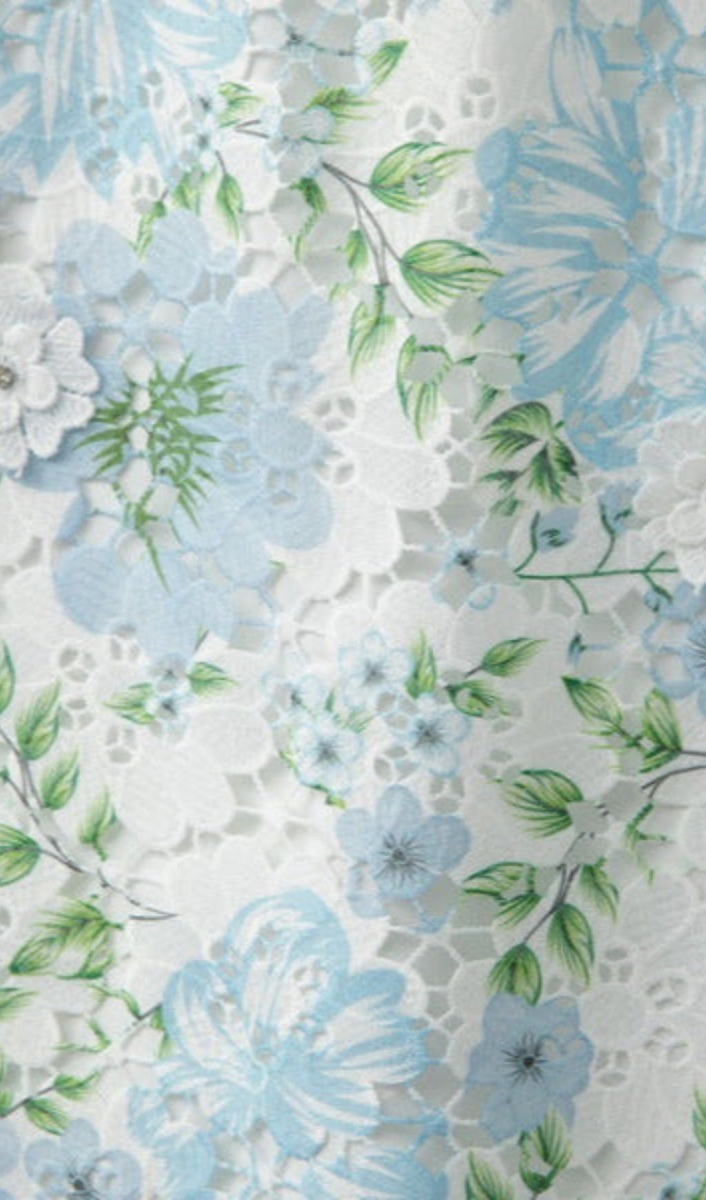 AIIZIE HAZEL FLORAL PRINTED LACE MINI DRESS IN SKY BLUE - product image