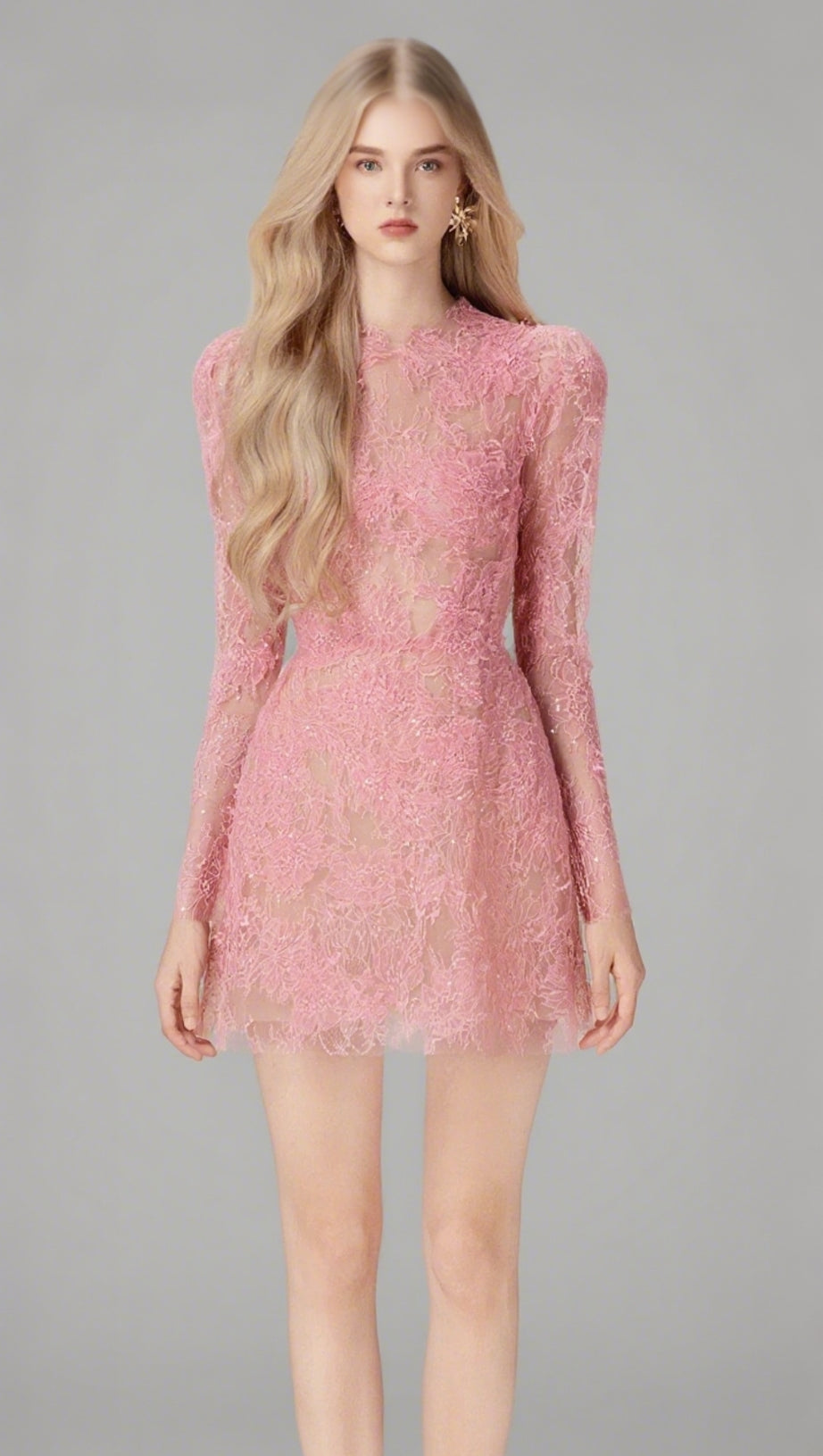 FLORAL AND RAMAGE EMBROIDERY MIDI DRESS