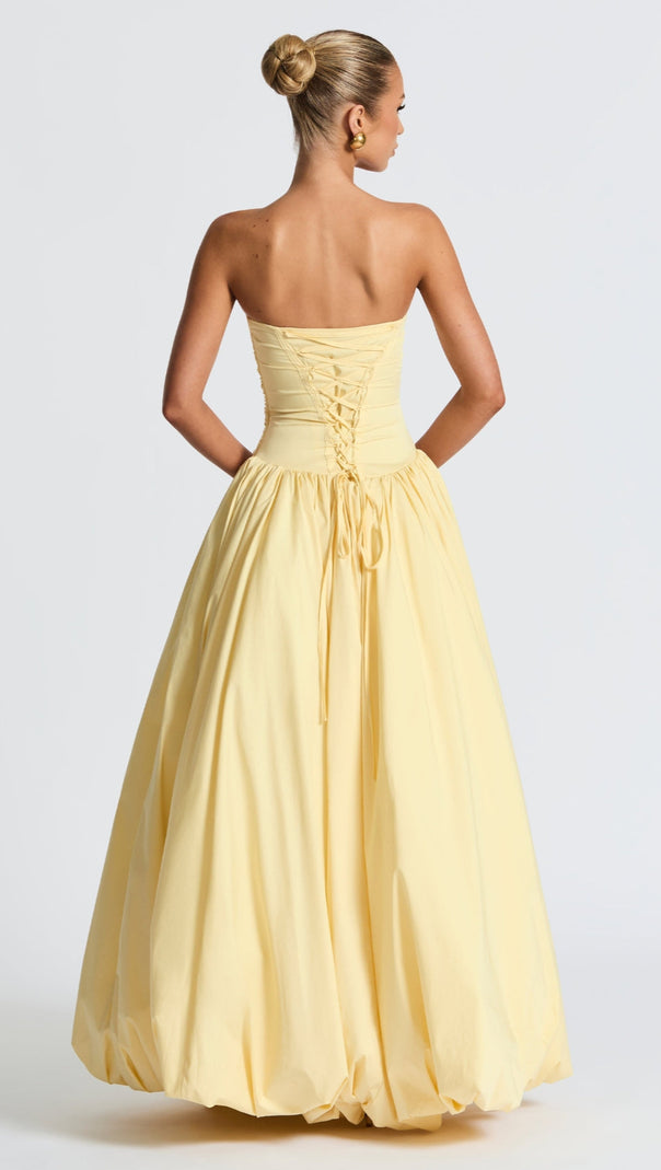 AIIZIE JILLIAN MAXI DRESS - LEMON - product image