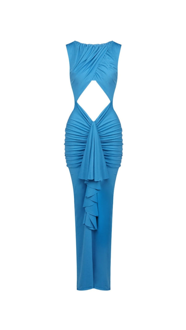 AIIZIE LILY DRAPE DISCONNECT TANK MAXI DRESS IN BLUE - product image