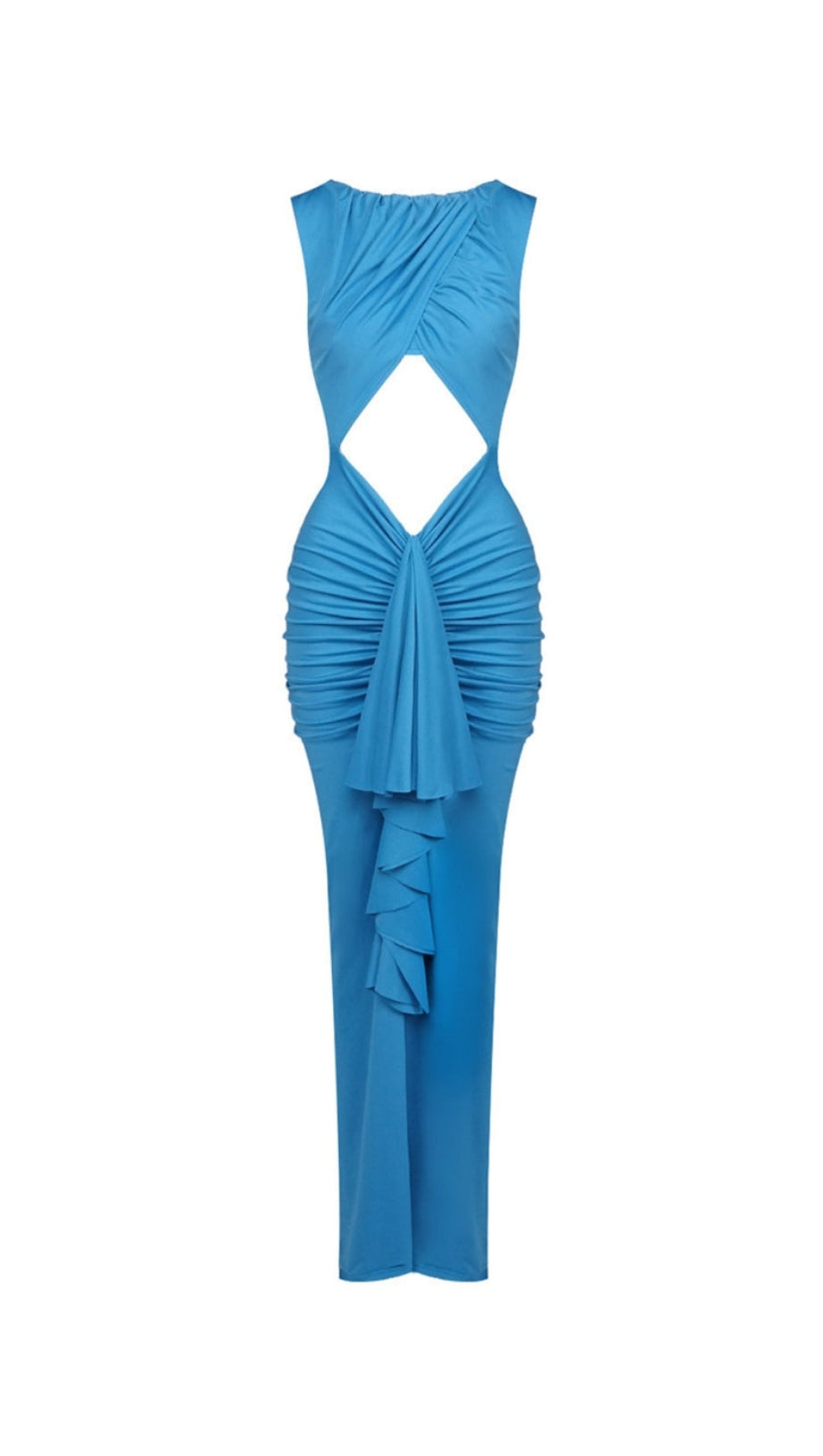 LILY DRAPE DISCONNECT TANK MAXI DRESS IN BLUE