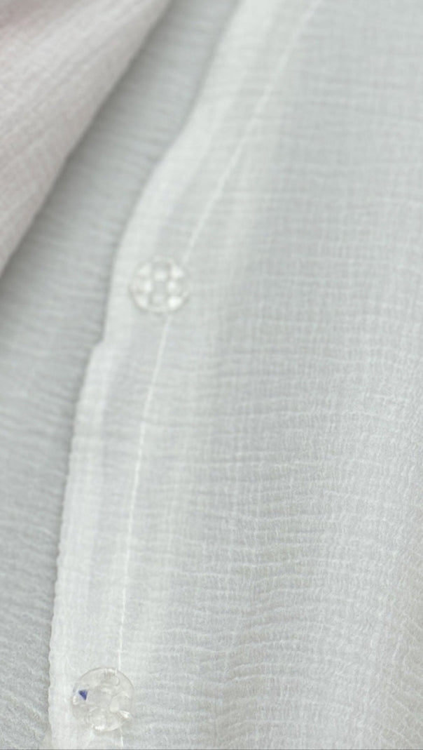 AIIZIE LAYER TRIM CHIFFON SHIRT MINI DRESS IN WHITE - product image