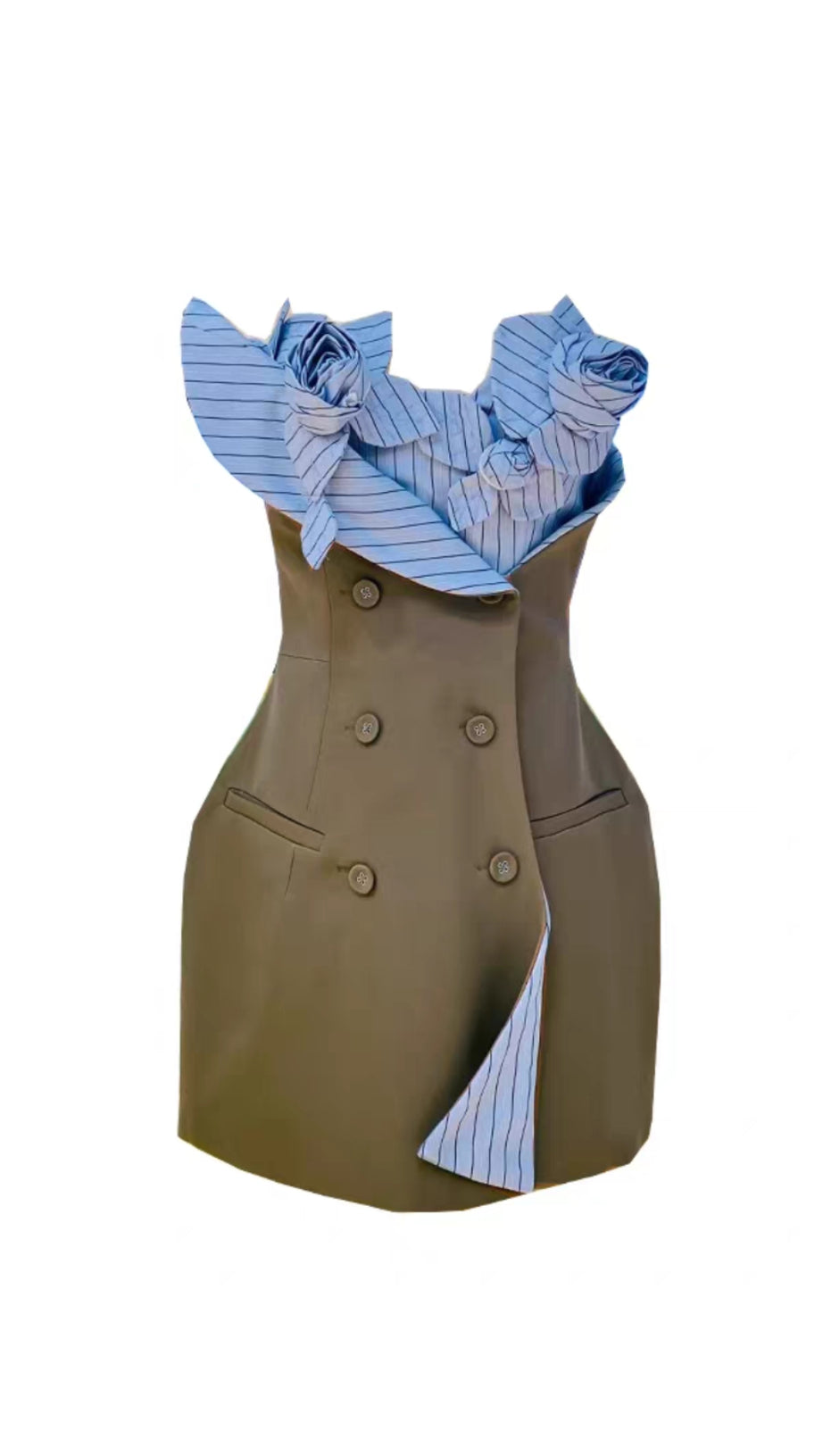 Mini abito bustier con fiori 3D