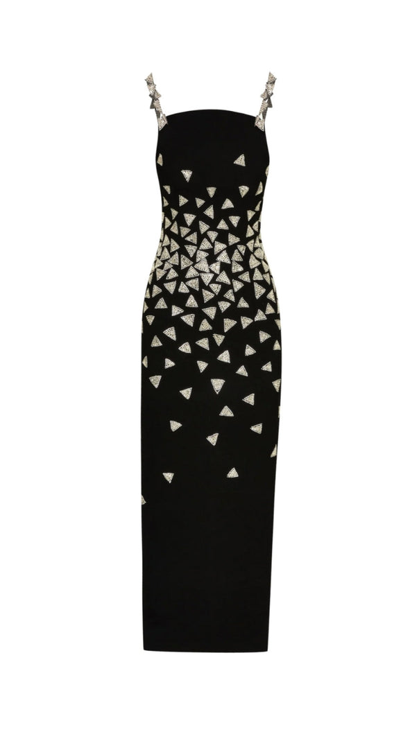 AIIZIE CRYSTAL TRIANGLE MAXI BANDAGE DRESS - product image