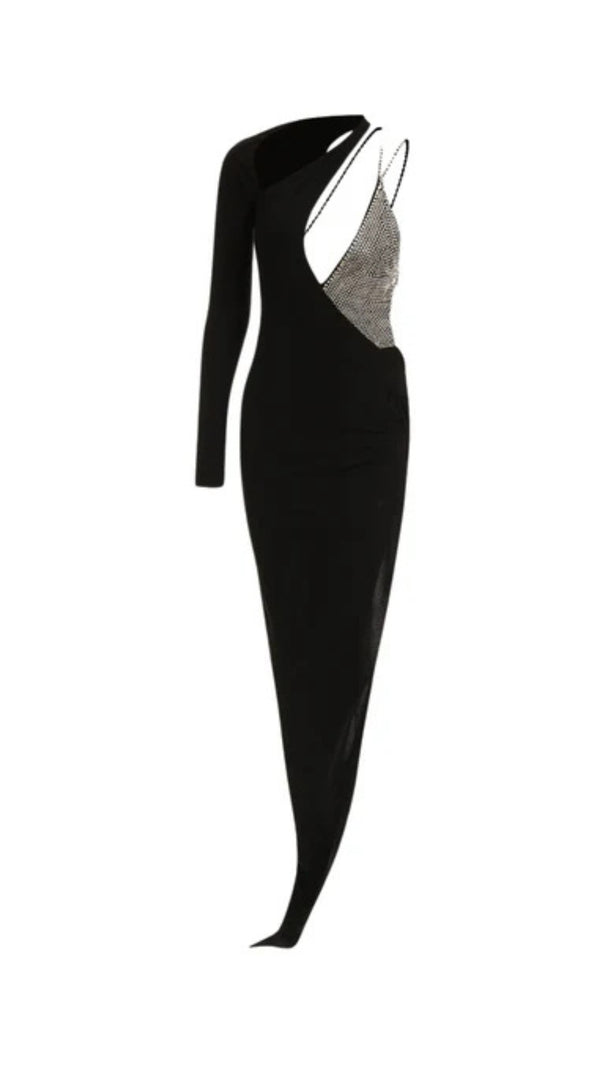 AIIZIE ASYMMETRIC CRYSTAL-EMBELLISHED DRESS - product image