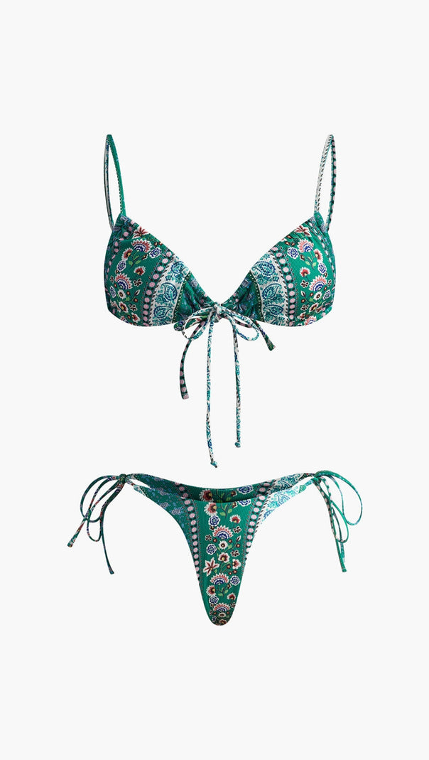 AIIZIE FLORAL FRONT TIE BIKINI SET - product image