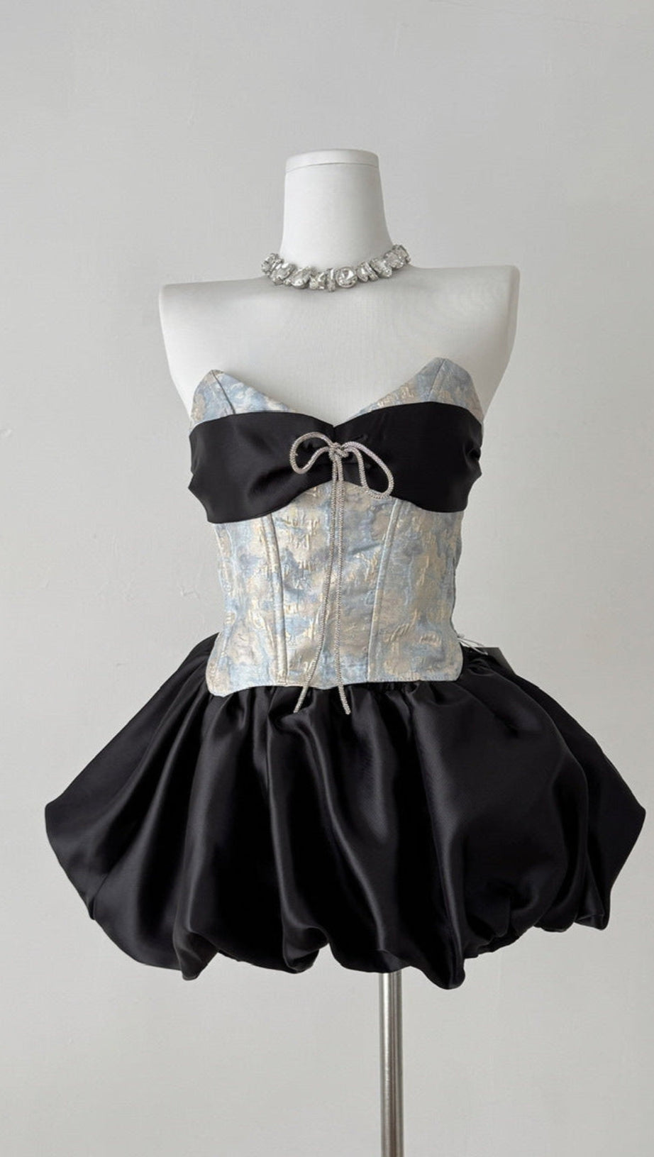 BETHARI STRAPLESS CORSET PUFFY MINI DRESS