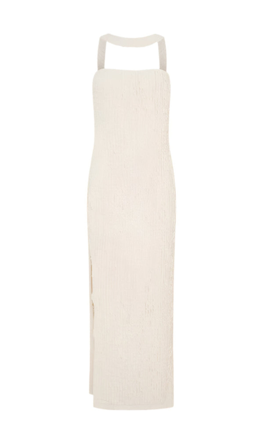 halter strapless slit Maxi Dress in Ivory