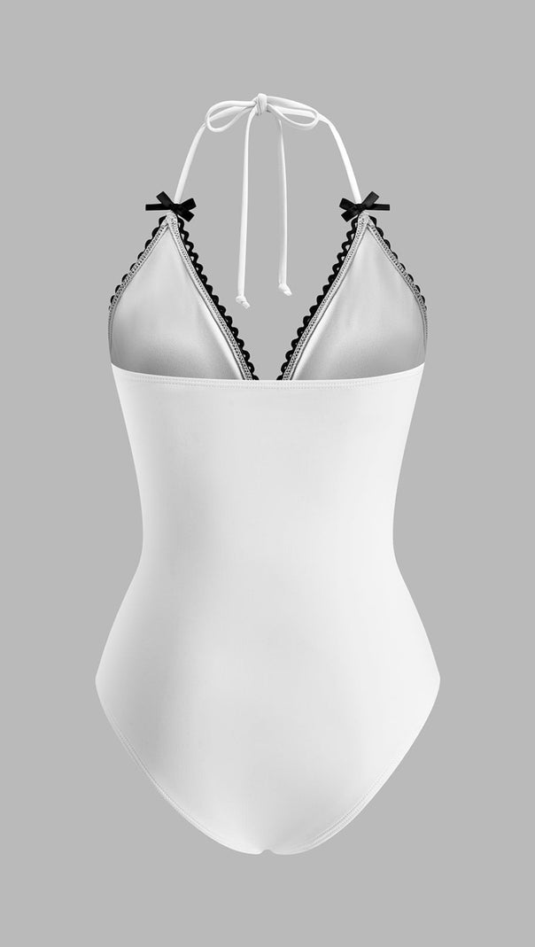 AIIZIE BOW SWIMSUIT WITH CHEST DETAIL - product image