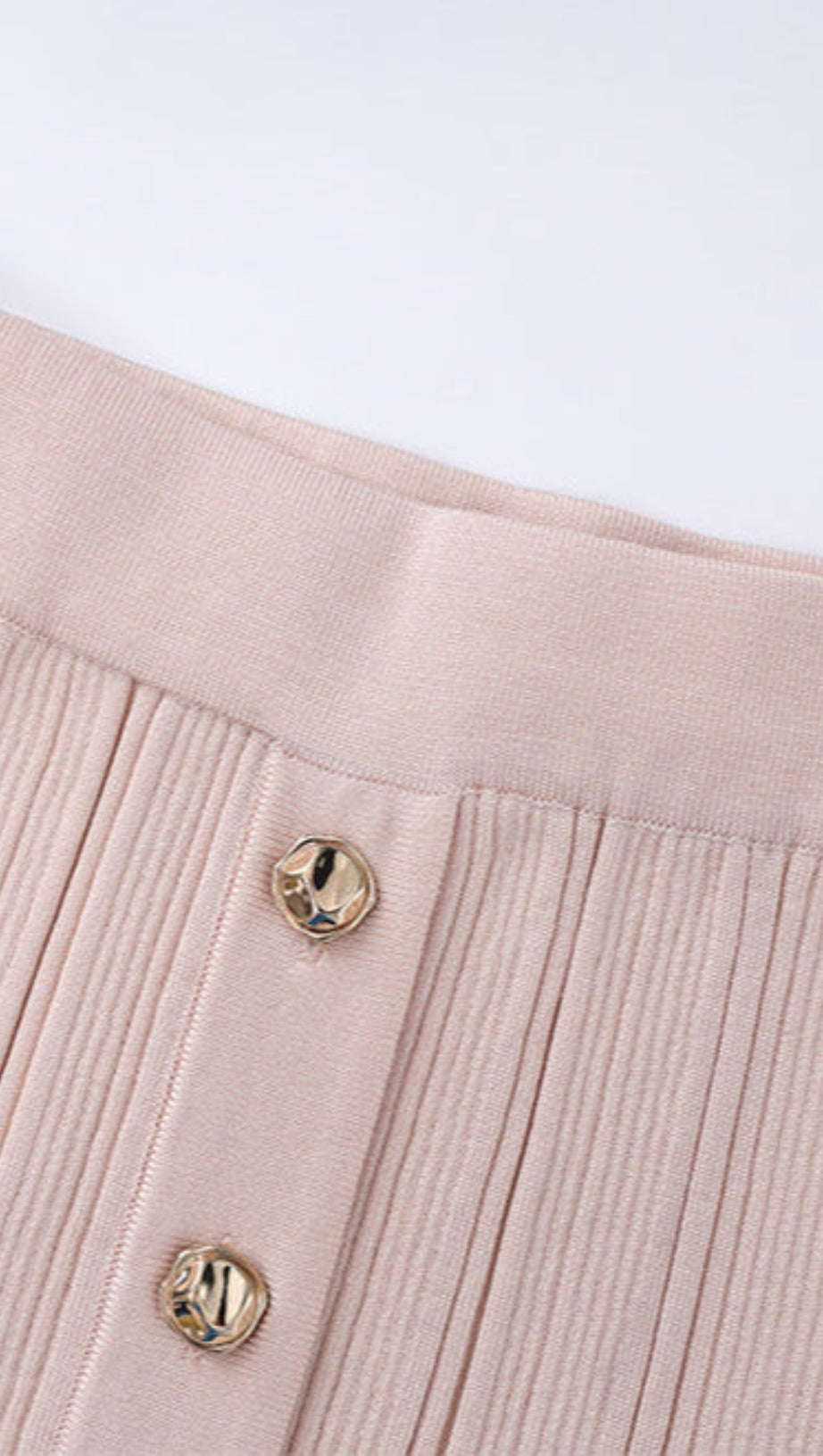 EARTHA SLEEVELESS KNITTED DRESS TOP SKIRT SET IN APRICOT