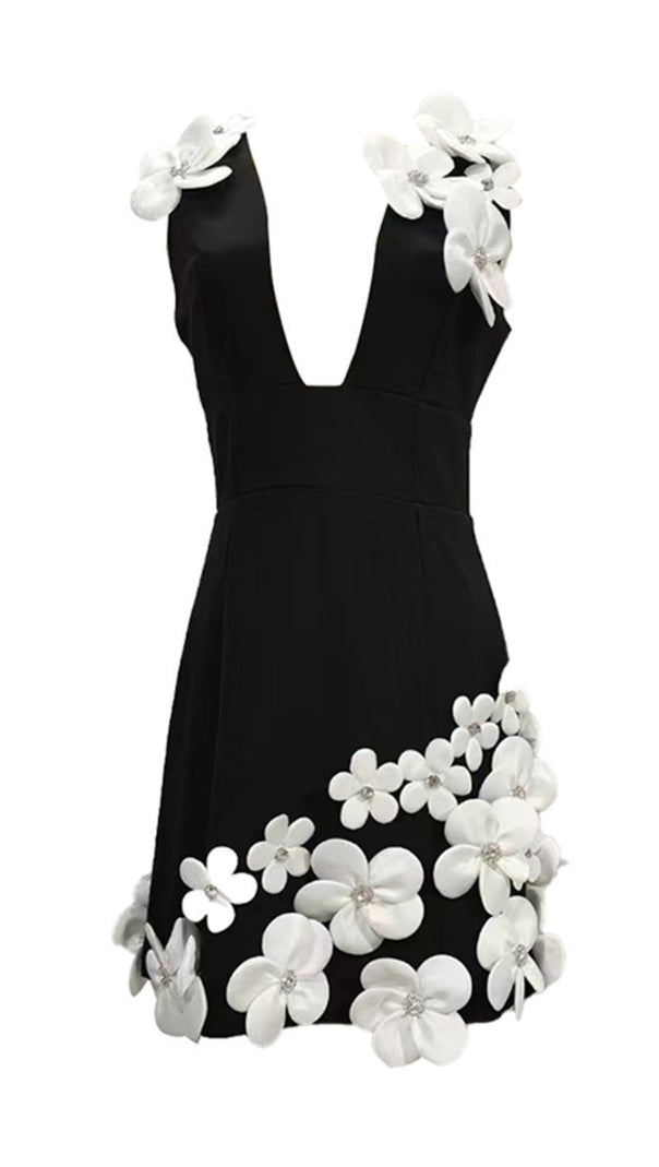AIIZIE BLACK AND WHITE MINI DRESS - product image