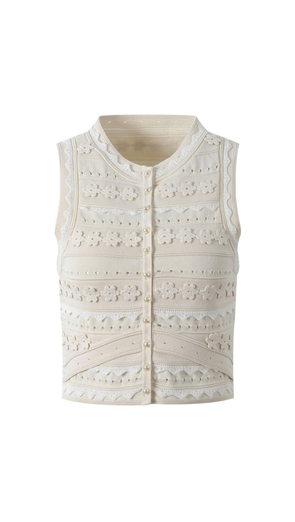 AIIZIE CROCHET TOP IN ECRU - product image