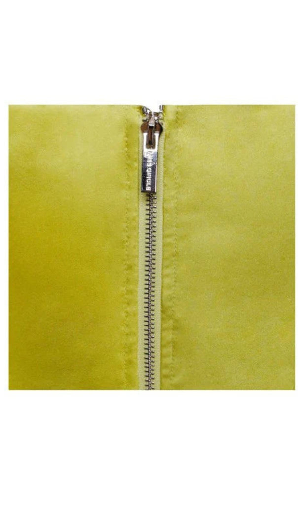 AIIZIE LEMON YELLOW PLEATED SATIN MINI DRESS - product image