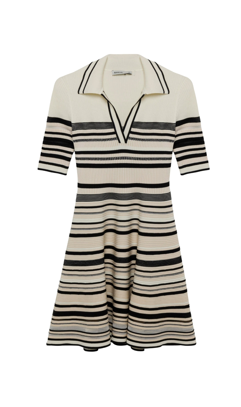 Dessie striped knitted Mini Dress in Black Stripe