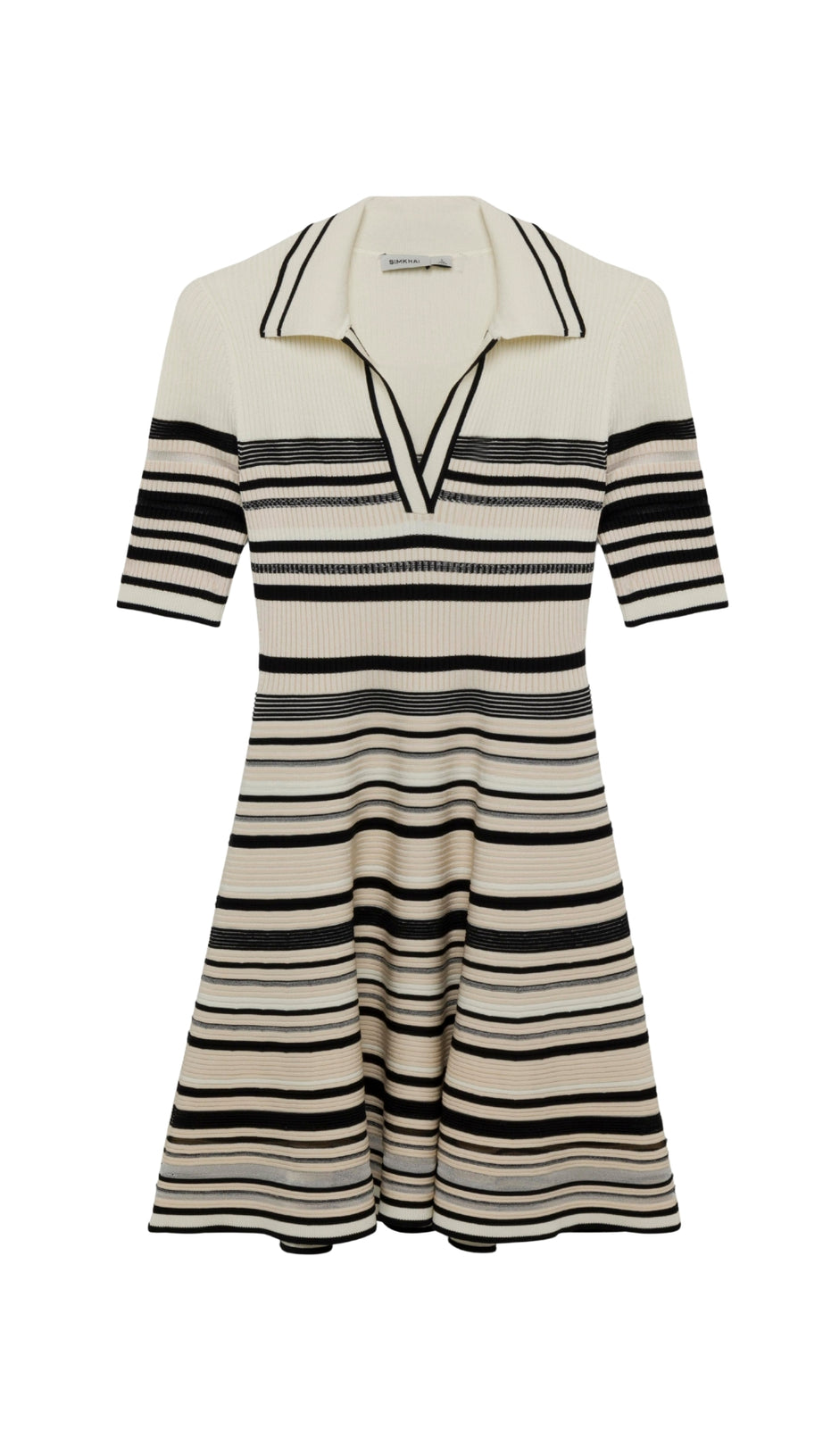 MINI ABITO IN MAGLIA A RIGHE NERE DESSIE