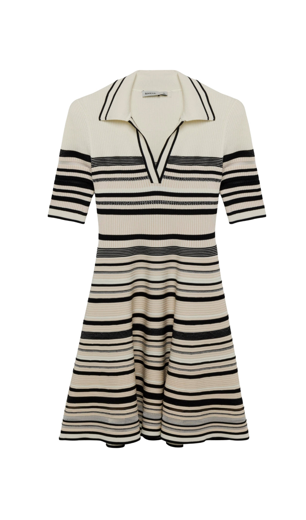 MINI ABITO IN MAGLIA A RIGHE NERE DESSIE