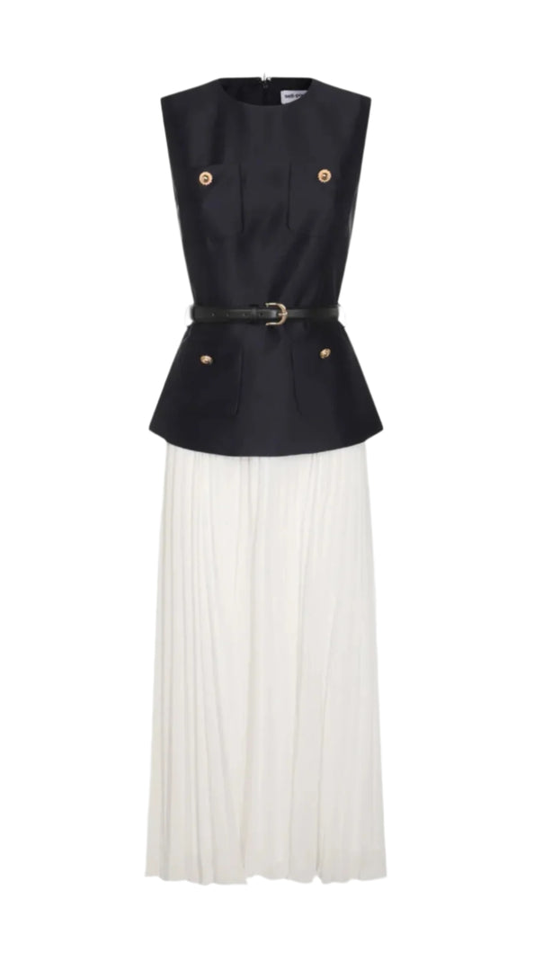 AIIZIE SLEEVELESS BELTED CHIFFON MIDI DRESS - product image