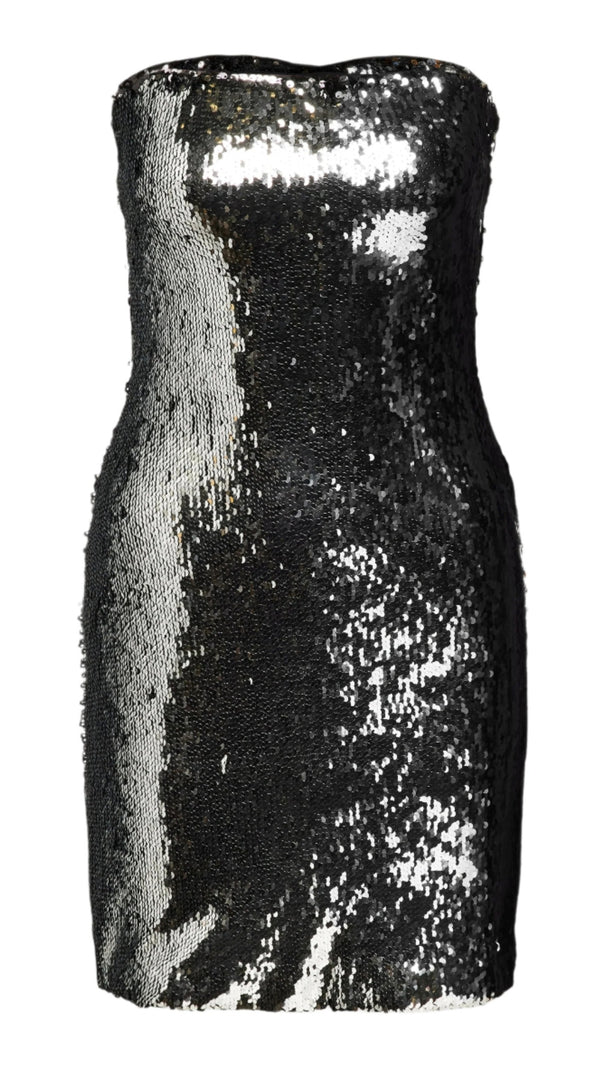 AIIZIE OFF-SHOULDER SEQUIN EMBELLISHED MINI DRESS IN SILVER - product image